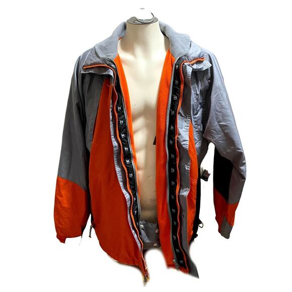 Starter Orange/Gray/Black Fleece Lined Unisex Jacket Size Large - Picture 4 of 4